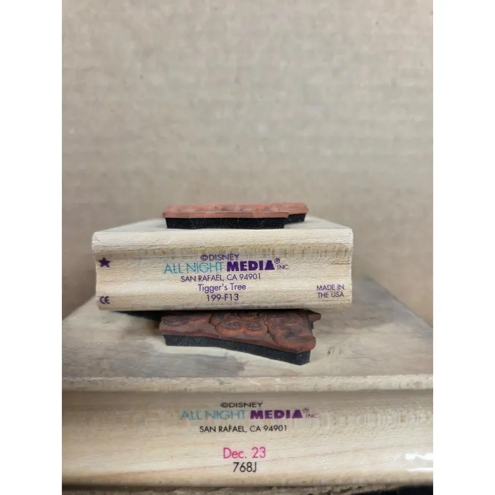 All Night Media Disney Pooh Tigger Rubber Ink Stamps Crafting Scrapbook Lot of 2
